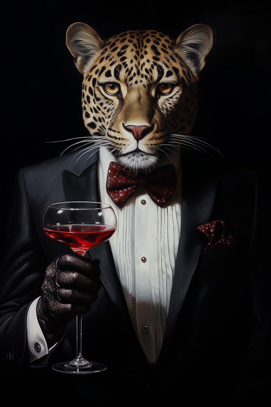Leopard im Smoking — ganzes Design