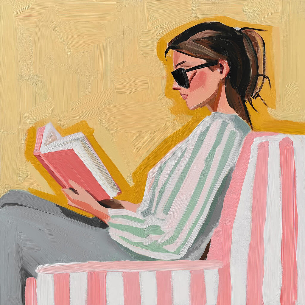 Lesestunde in Rosa — ganzes Design