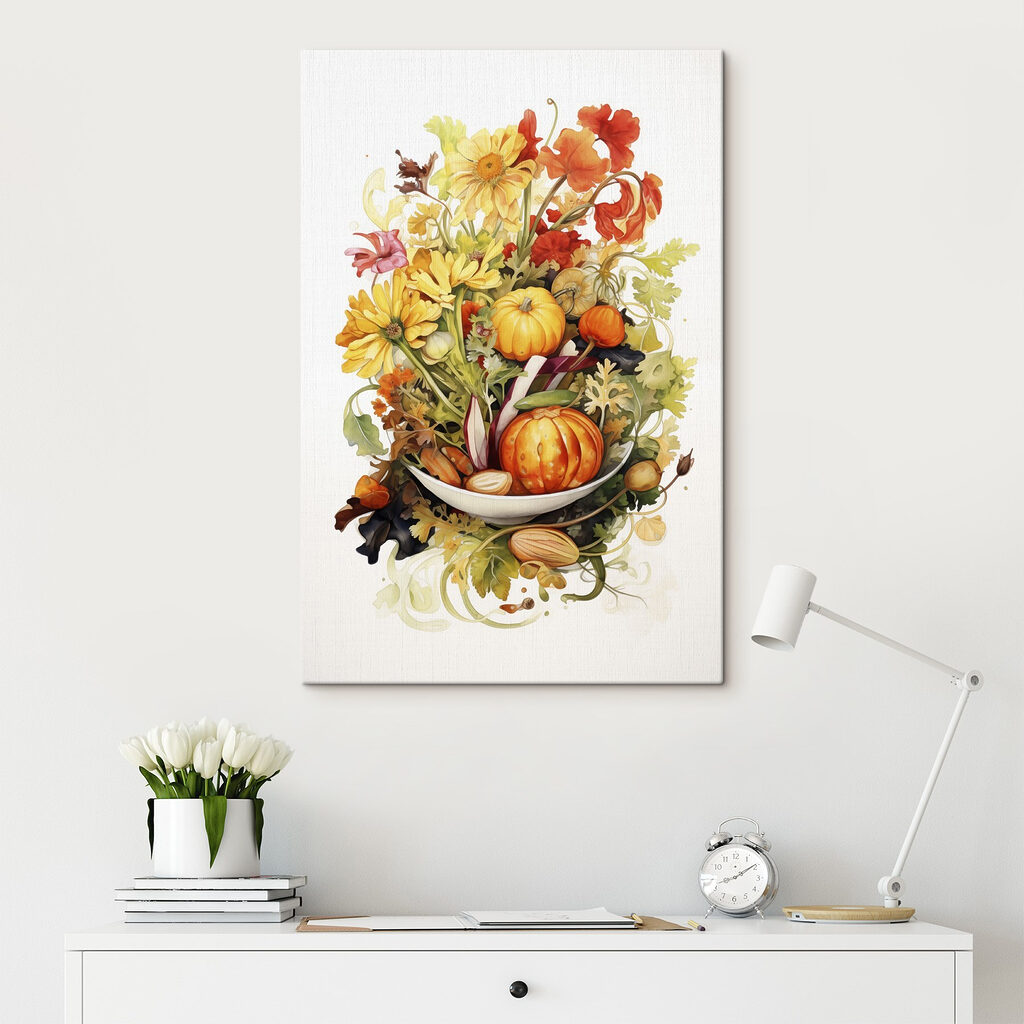 Gemüsestrauß in warmem Aquarell — Interieur 2
