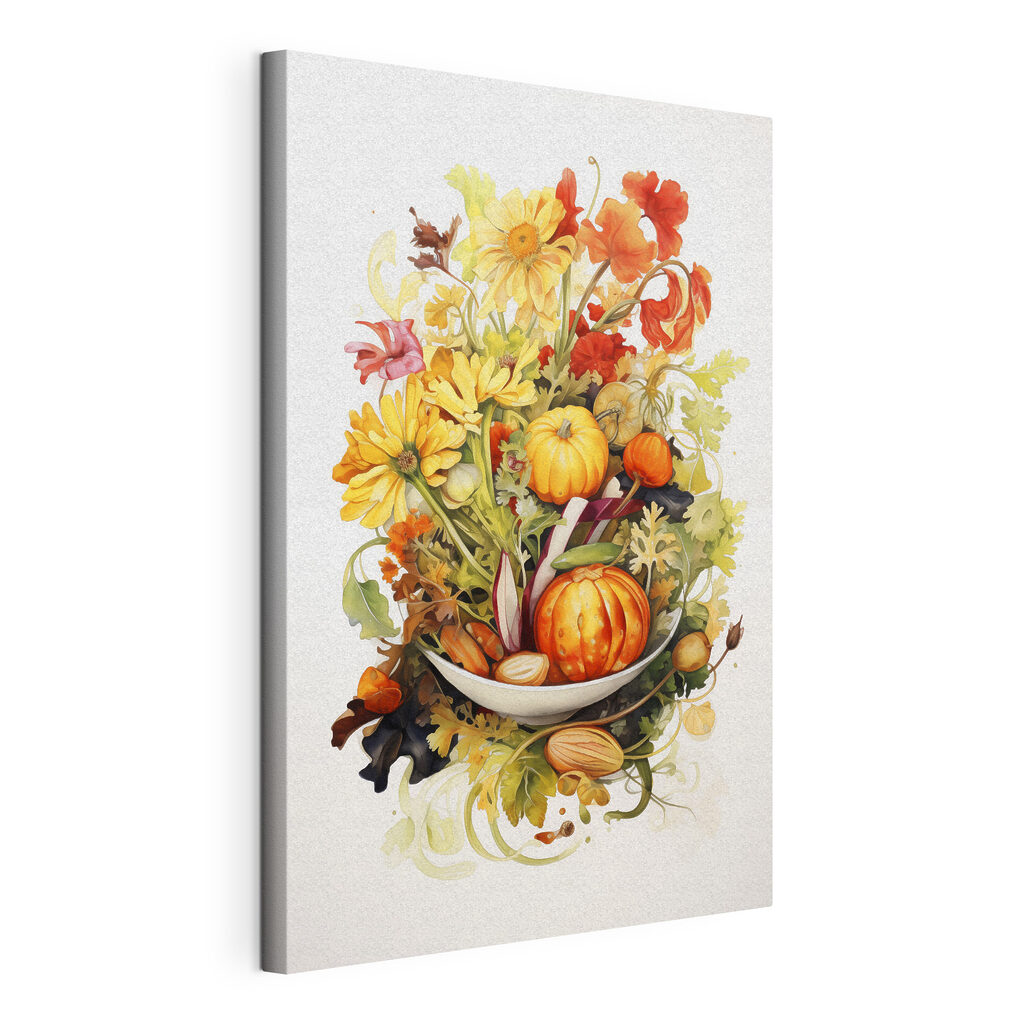 Gemüsestrauß in warmem Aquarell — Produktansicht