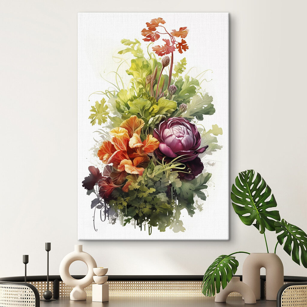 Rotkohl zwischen blühendem Gemüse — Interieur 1