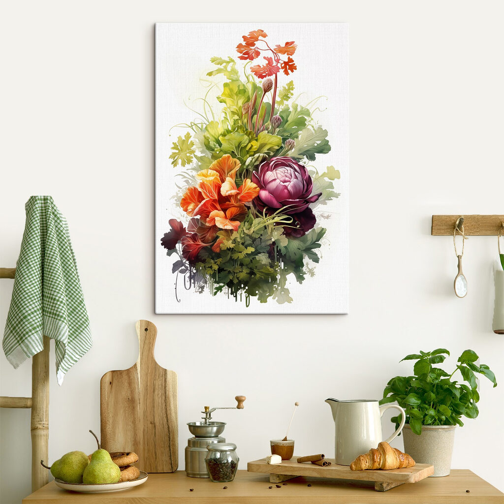 Rotkohl zwischen blühendem Gemüse — Interieur 2