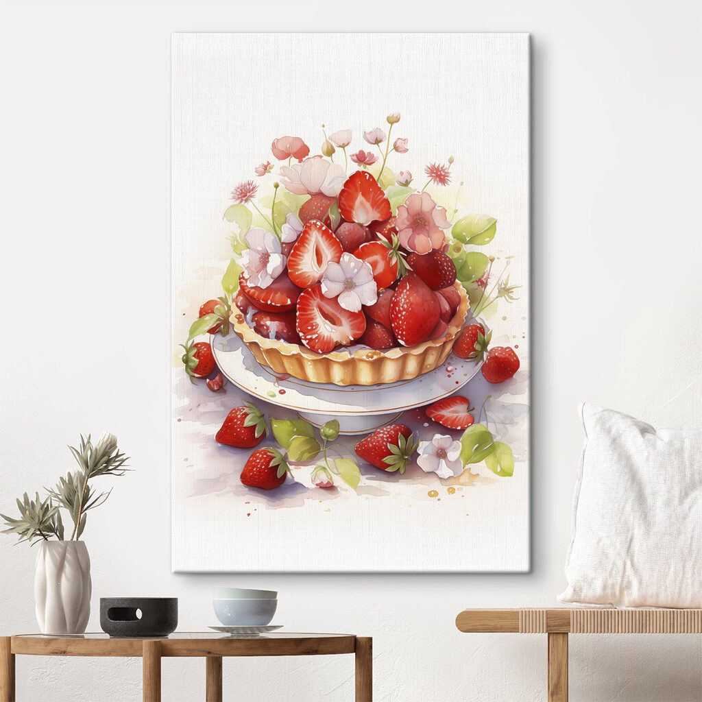 Erdbeertorte zwischen Blüten — Interieur 2