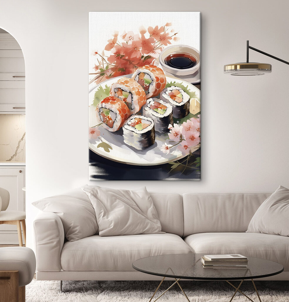 Sushi auf dunklem Teller — Interieur 2