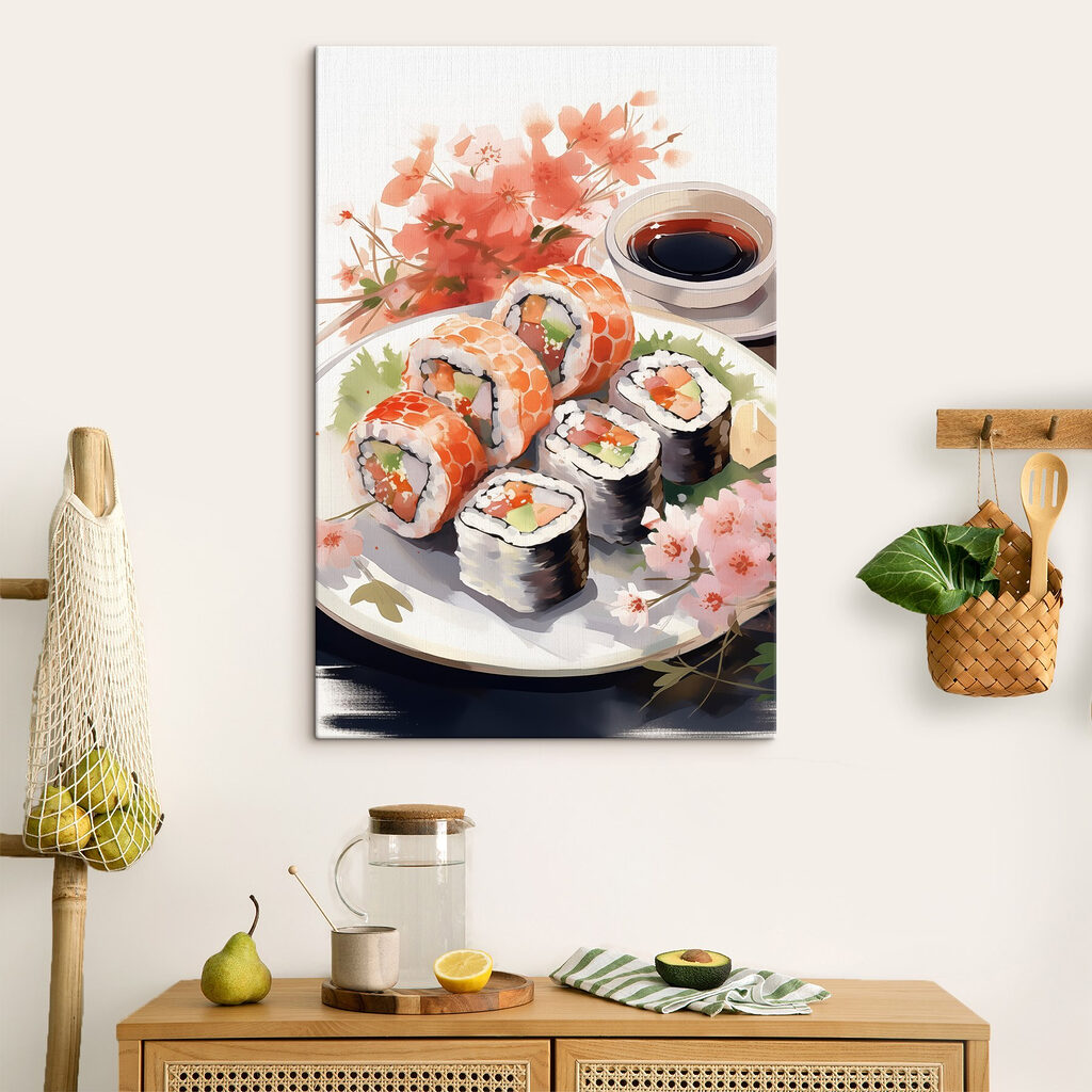 Sushi auf dunklem Teller — Interieur 1