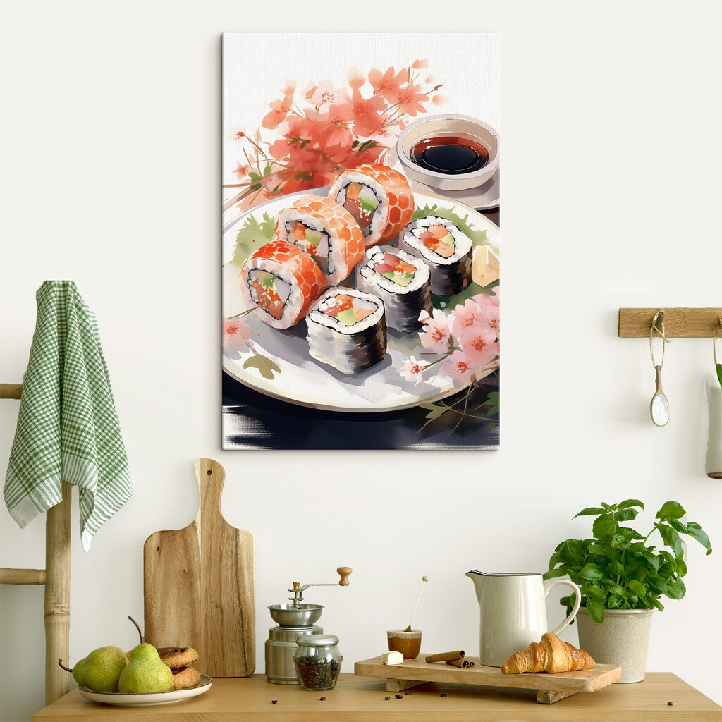 Sushi auf dunklem Teller — Interieur 3