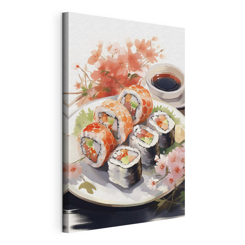 Sushi auf dunklem Teller — Produktansicht