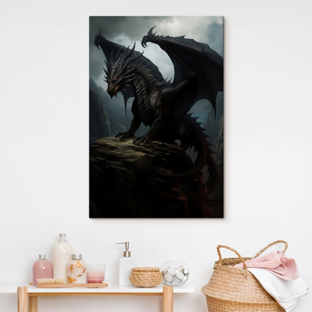 Dunkler Drache über Felsen — Interieur 2