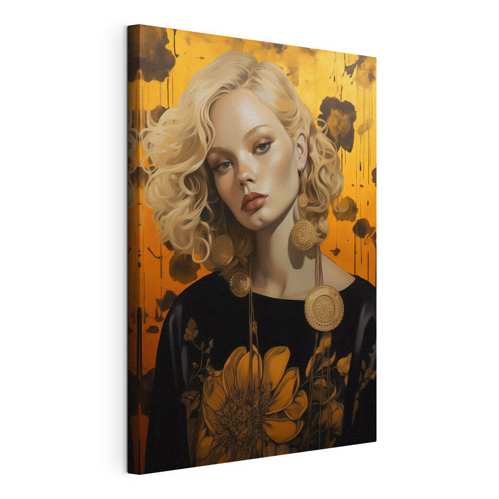 Kleid mit Goldblumen — Produktansicht