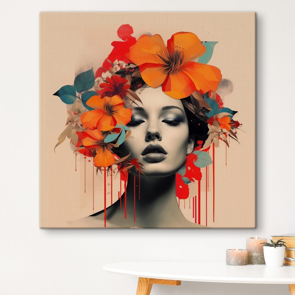 Orangefarbene Blumenkrone — Interieur 1