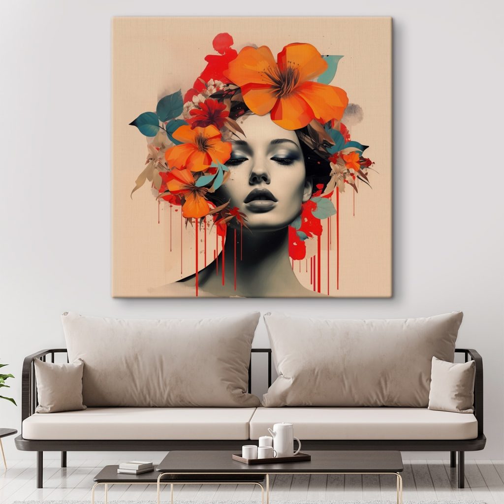 Orangefarbene Blumenkrone — Interieur 2
