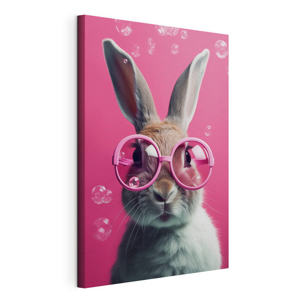 Kaninchen mit rosa Brille — Produktansicht