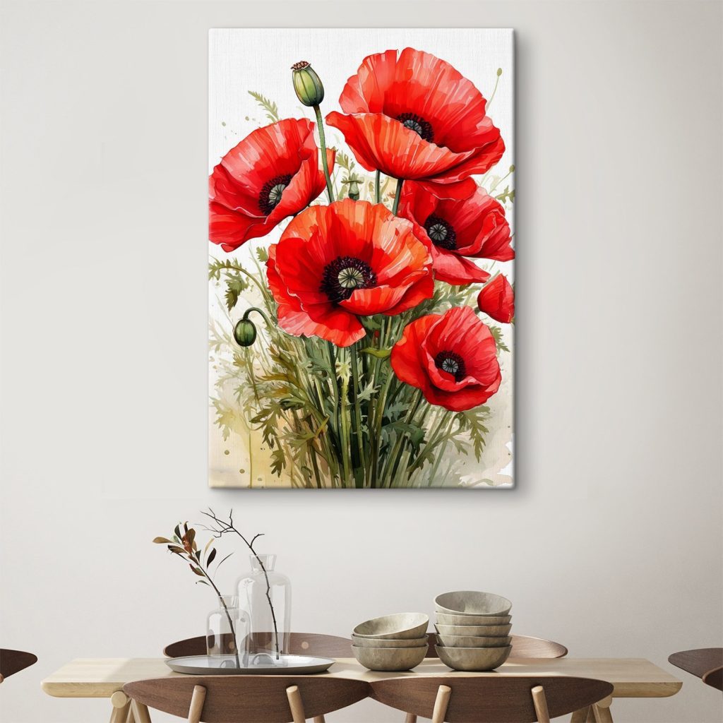 Mohnblumen in hellem Aquarell — Interieur 2
