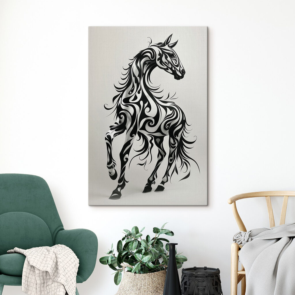 Pferd aus schwarzen Zierlinien — Interieur 2