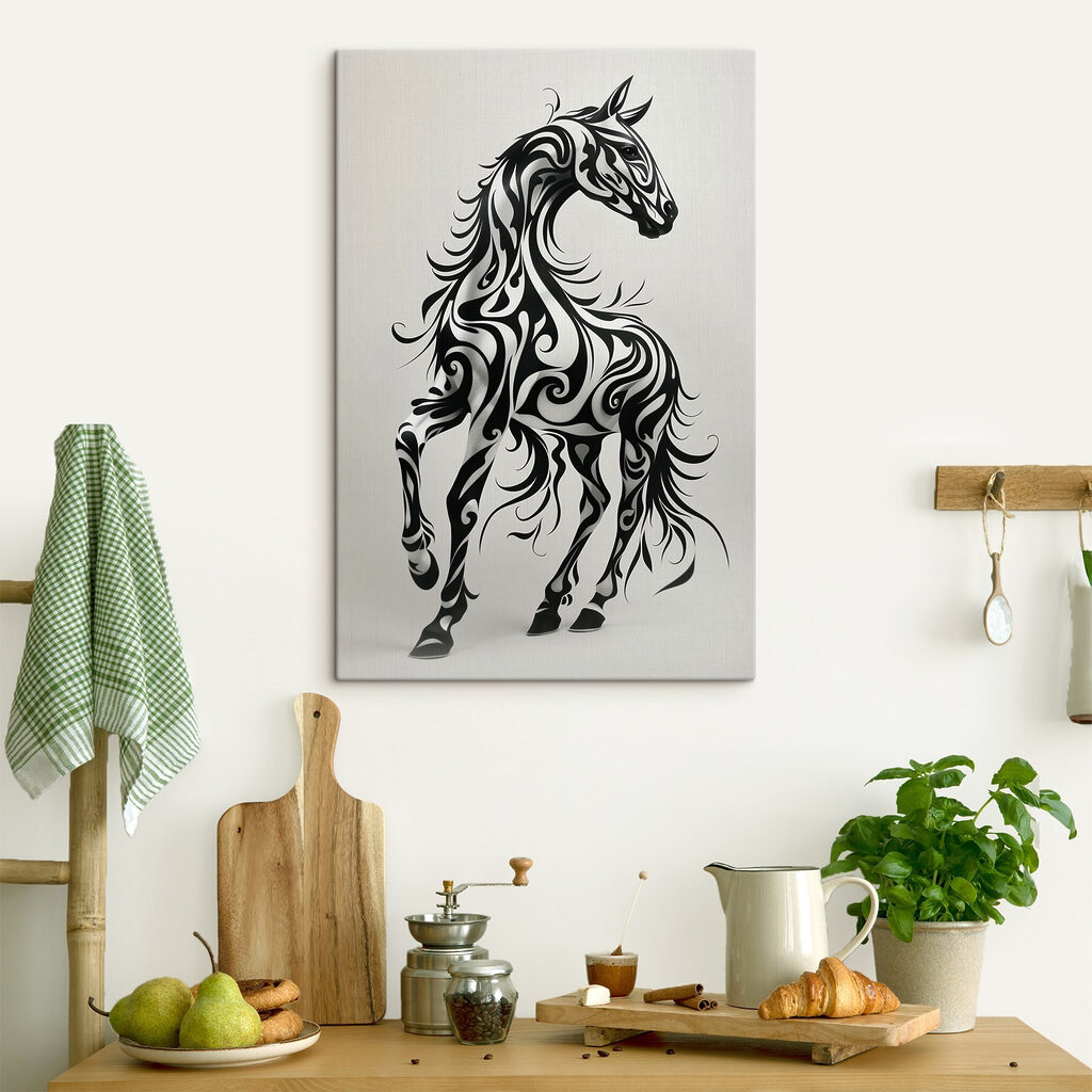 Pferd aus schwarzen Zierlinien — Interieur 1