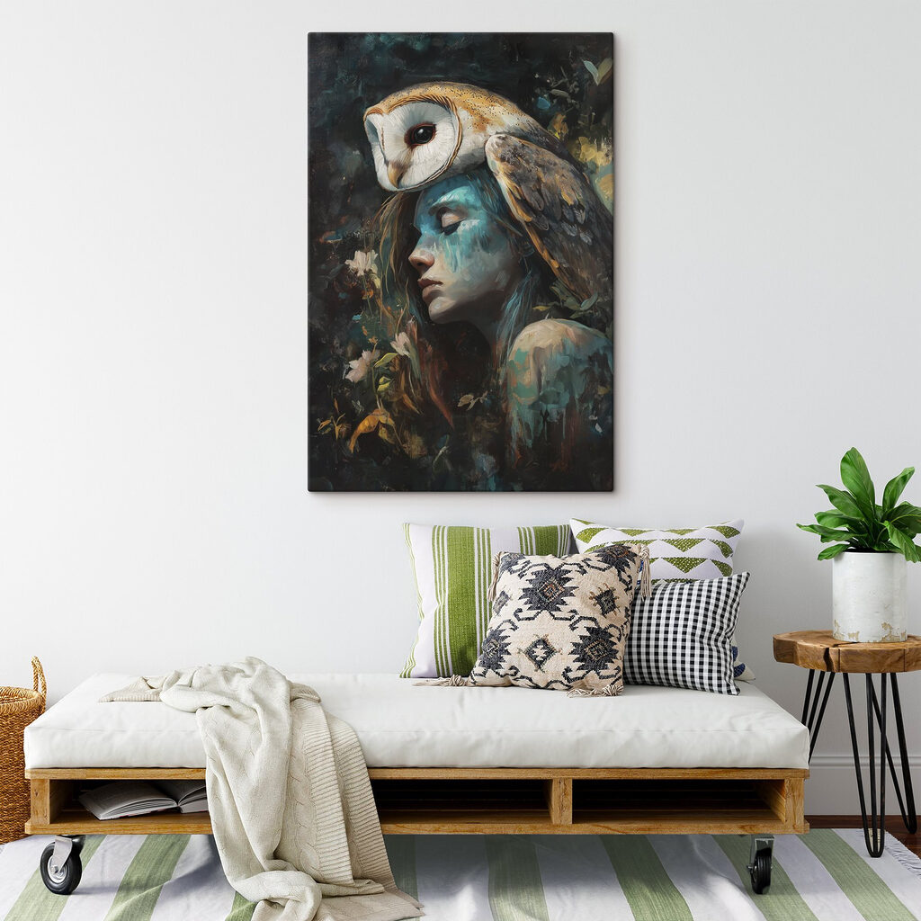 Schleiereule auf ihren Locken — Interieur 2