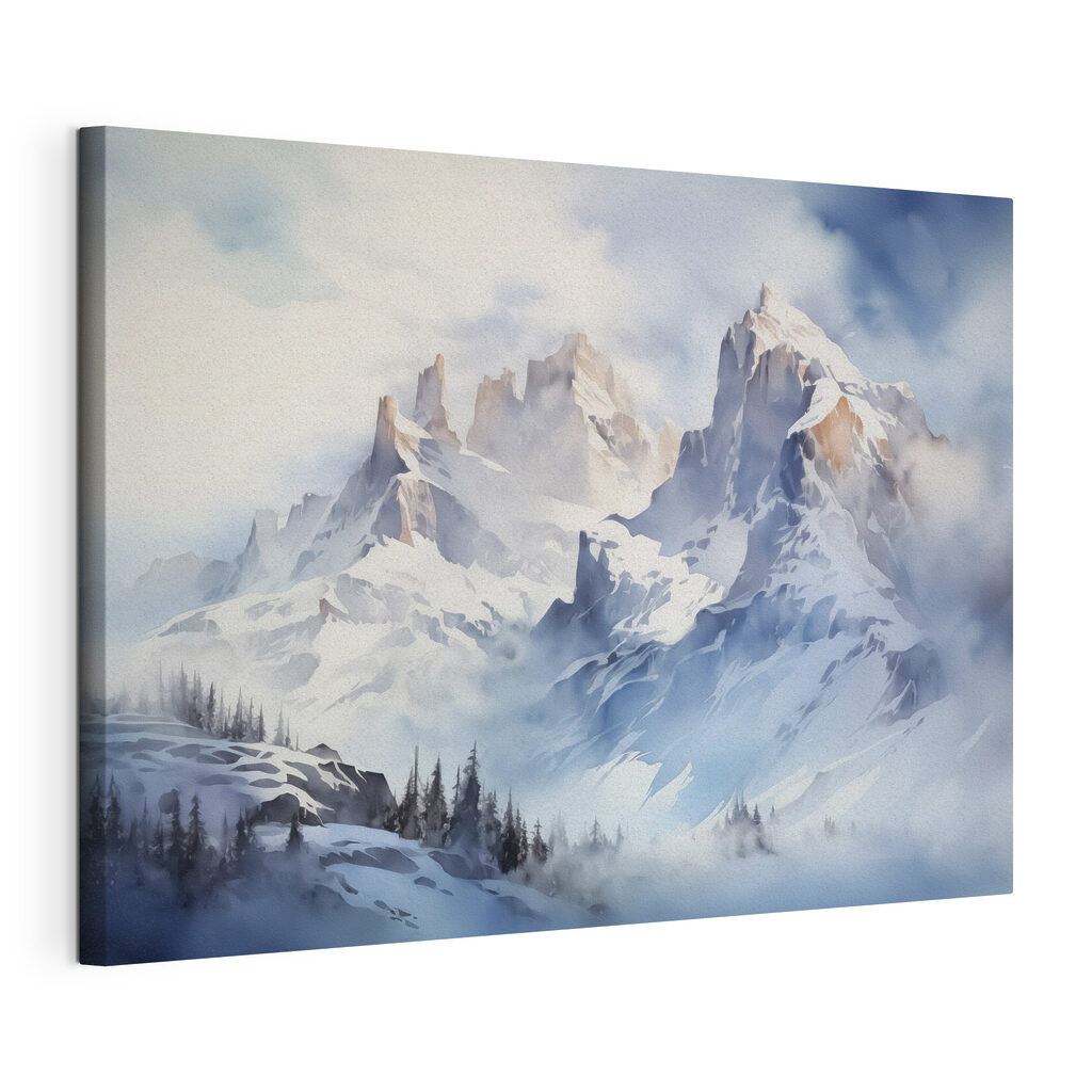 Schneegipfel unter blassen Wolken — Produktansicht