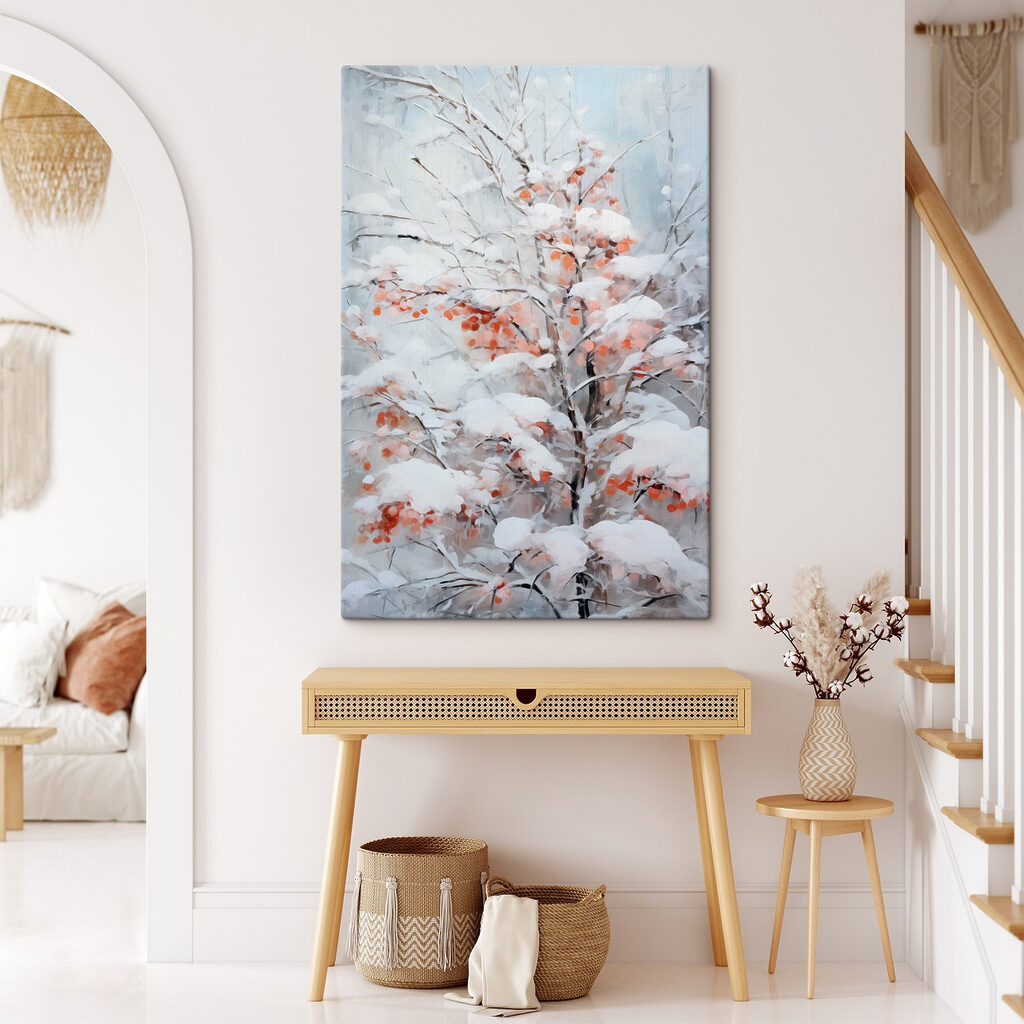 Schnee auf rostfarbenen Blättchen — Interieur 2