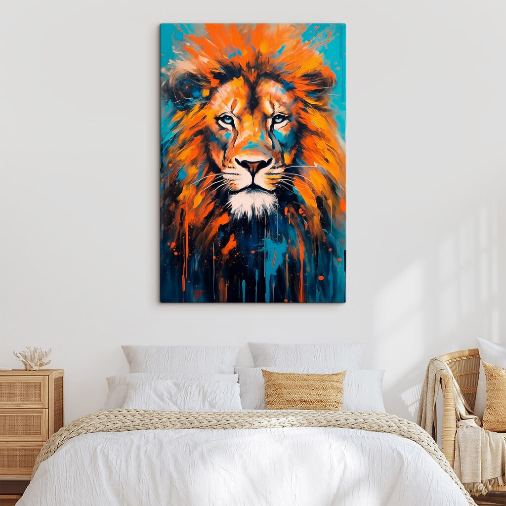 Löwenmähne in Orange-Blau — Interieur 1
