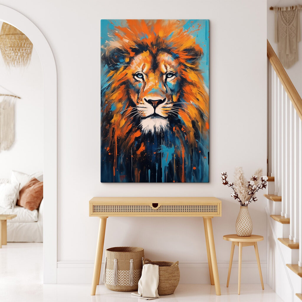 Löwenmähne in Orange-Blau — Interieur 2