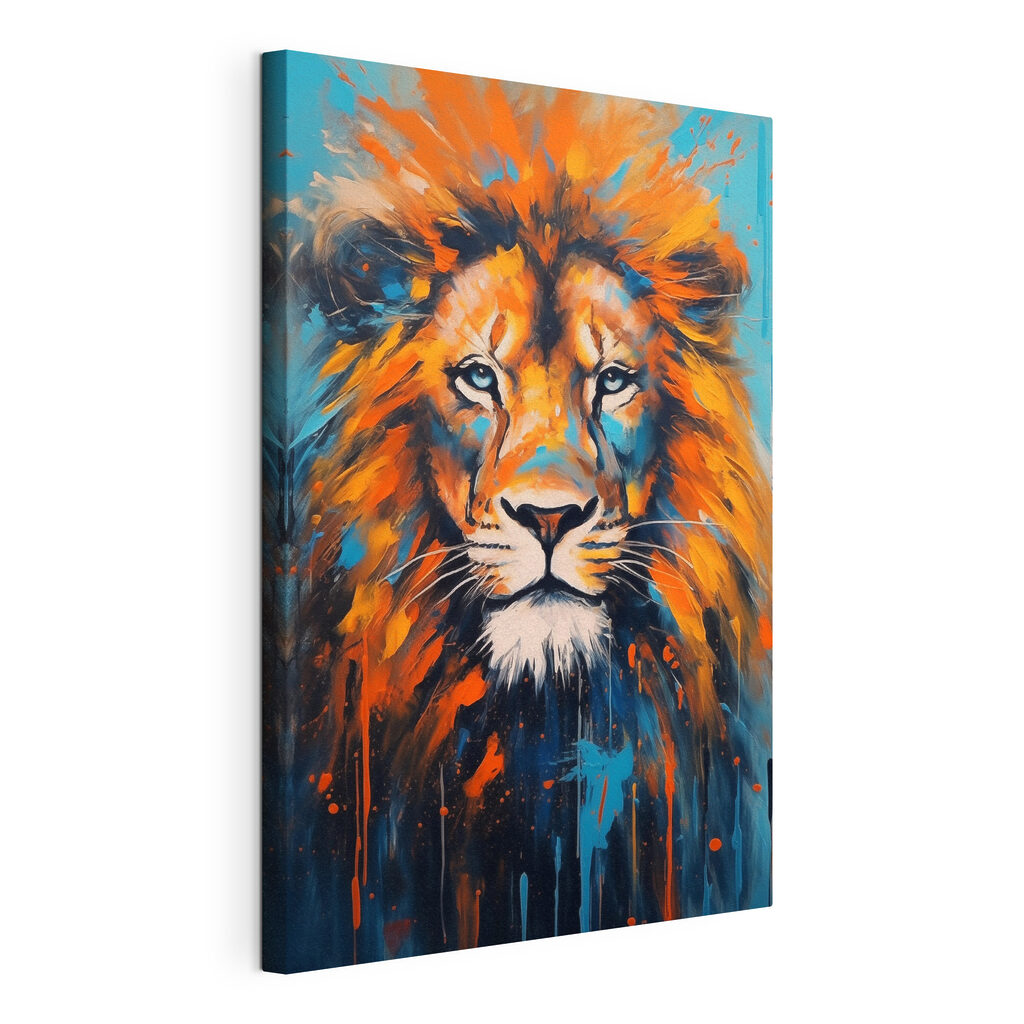 Löwenmähne in Orange-Blau — Produktansicht