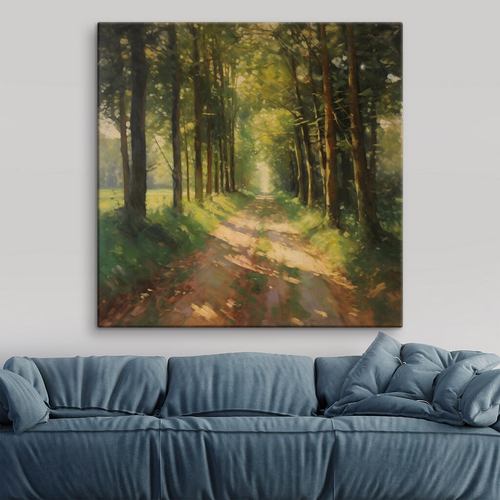 Sandweg durch sonnigen Wald — Interieur 5