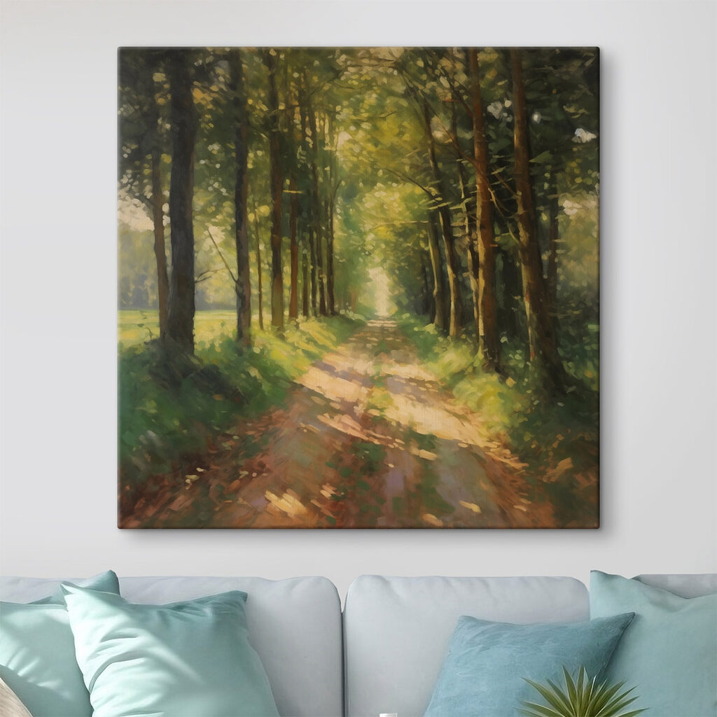 Sandweg durch sonnigen Wald — Interieur 2