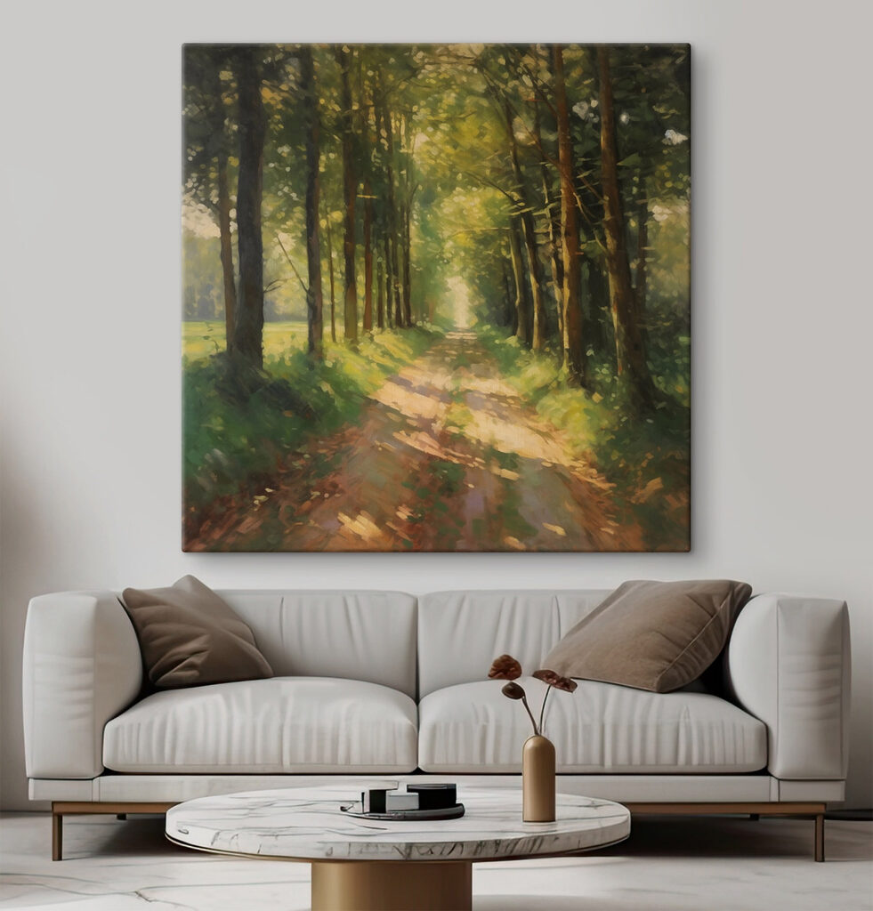 Sandweg durch sonnigen Wald — Interieur 1