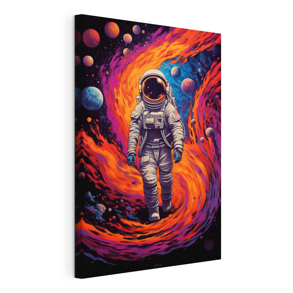 Astronaut im Farbentor, gespannte Leinwand mit umlaufender Kante