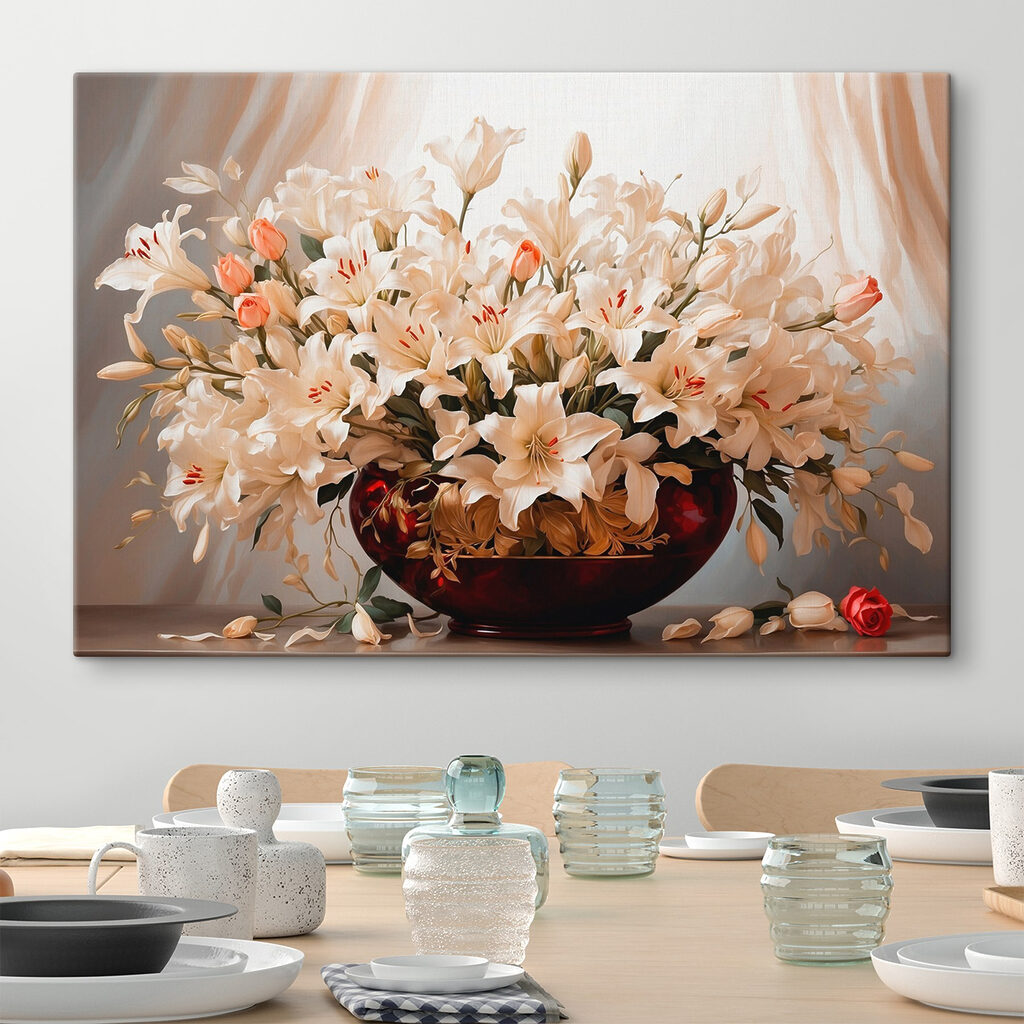 Lilien in weinroter Schale — Interieur 3