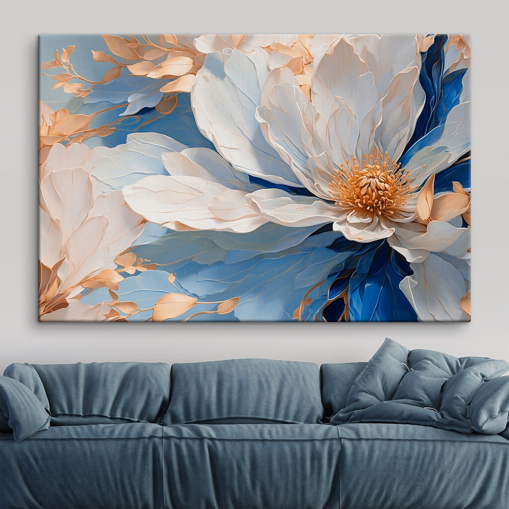 Blüte in blauen Falten — Interieur 1