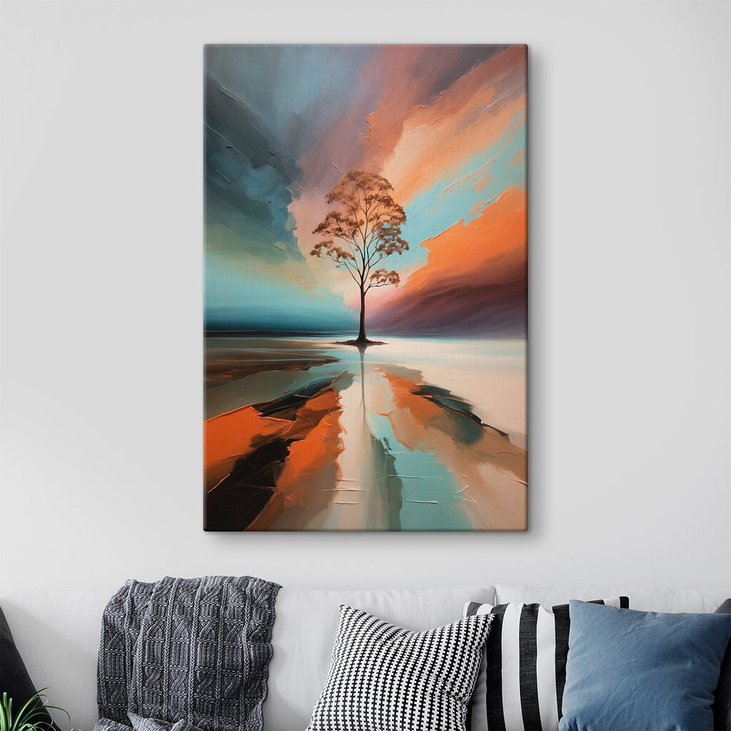 Baum in leuchtenden Farbflächen — Interieur 3