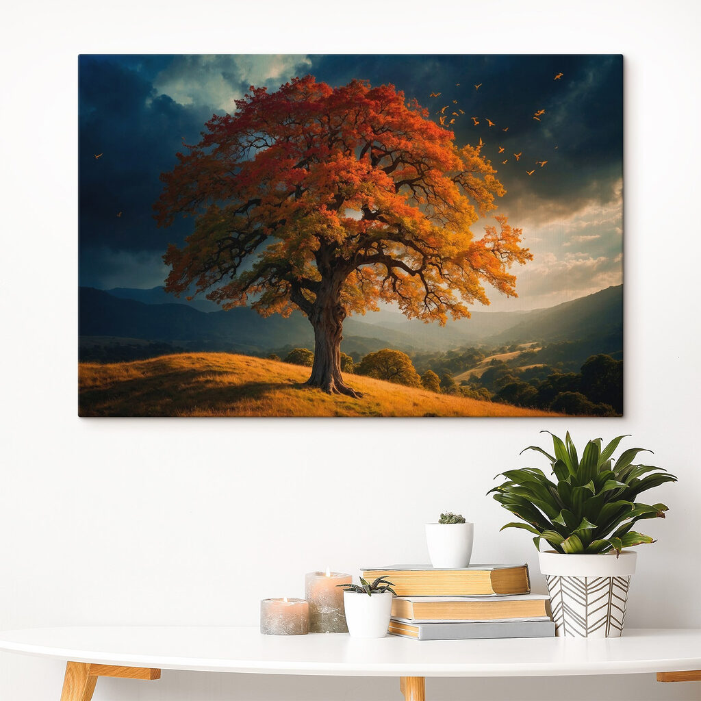 Herbstbaum vor dunklem Himmel — Interieur 3