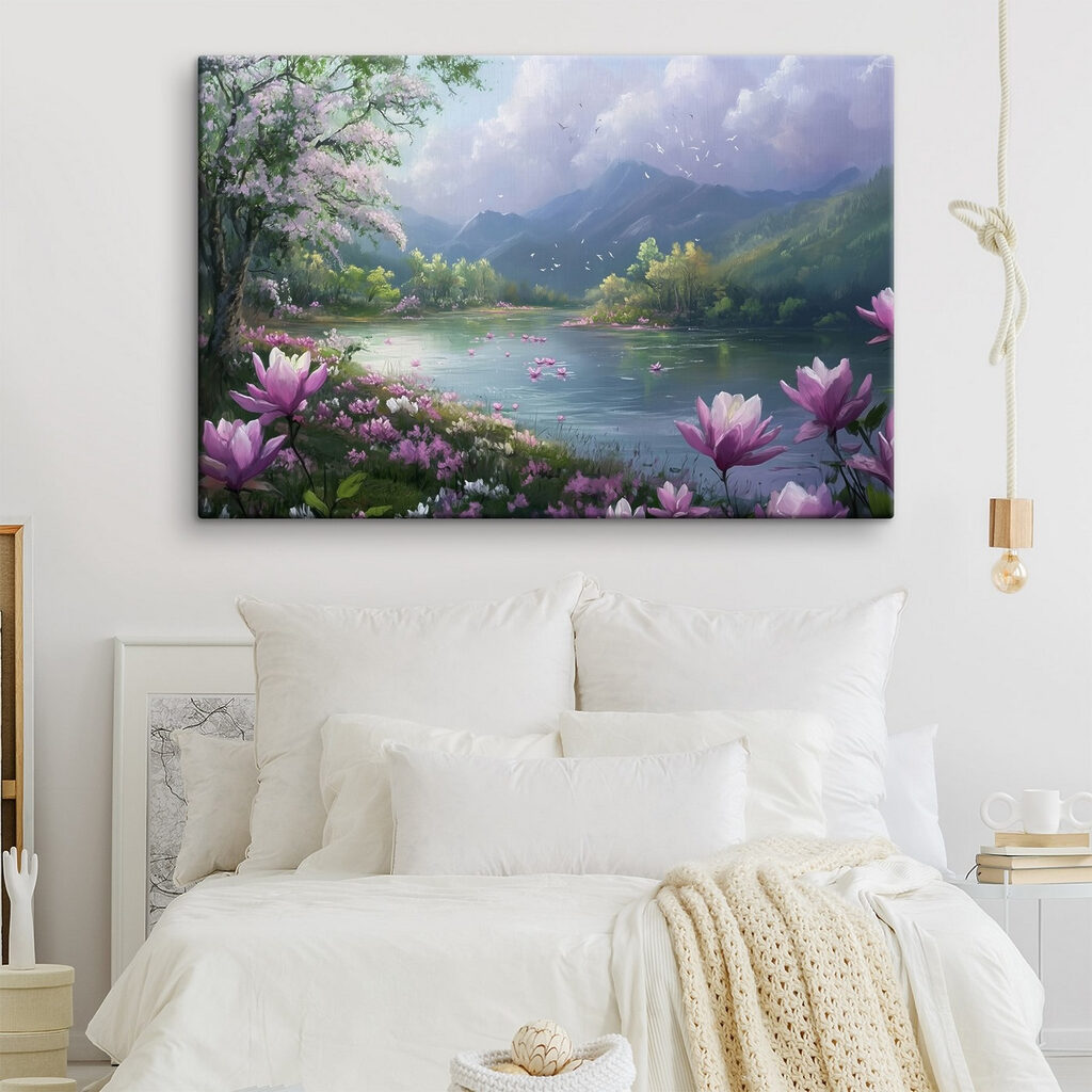 Blüten rahmen den Bergsee — Interieur 2