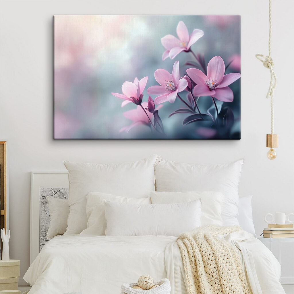 Rosa Blüten im Gegenlicht — Interieur 2