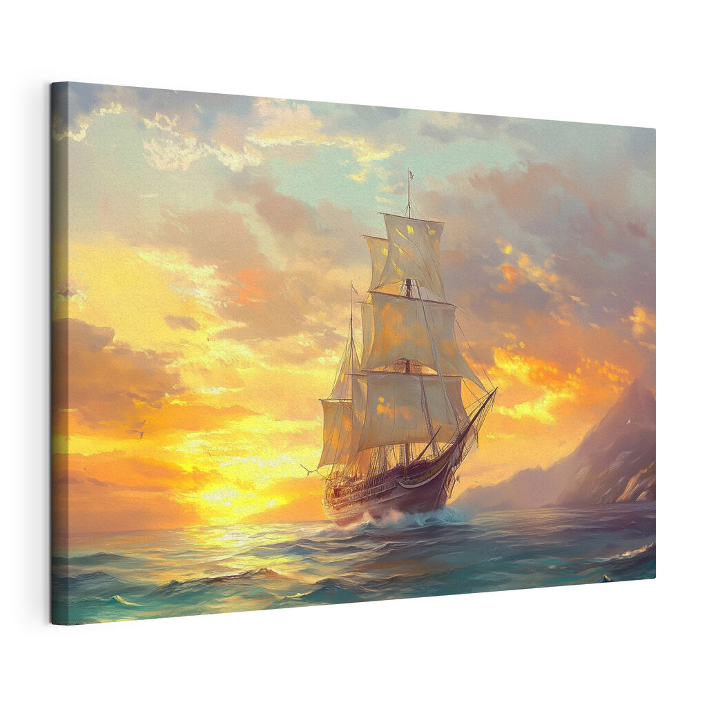 Segelschiff im Abendlicht — Produktansicht