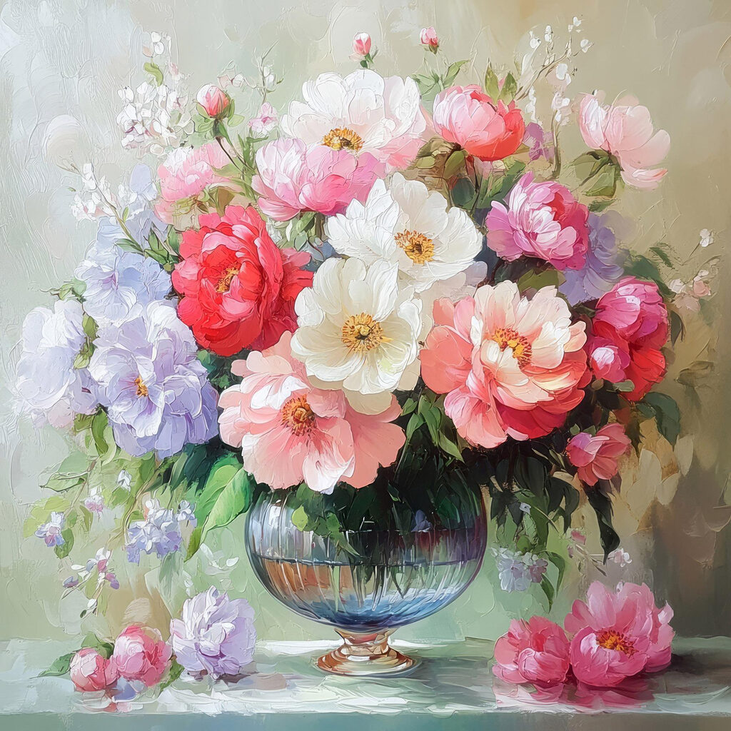 Sommerstrauß in der Vase — ganzes Design
