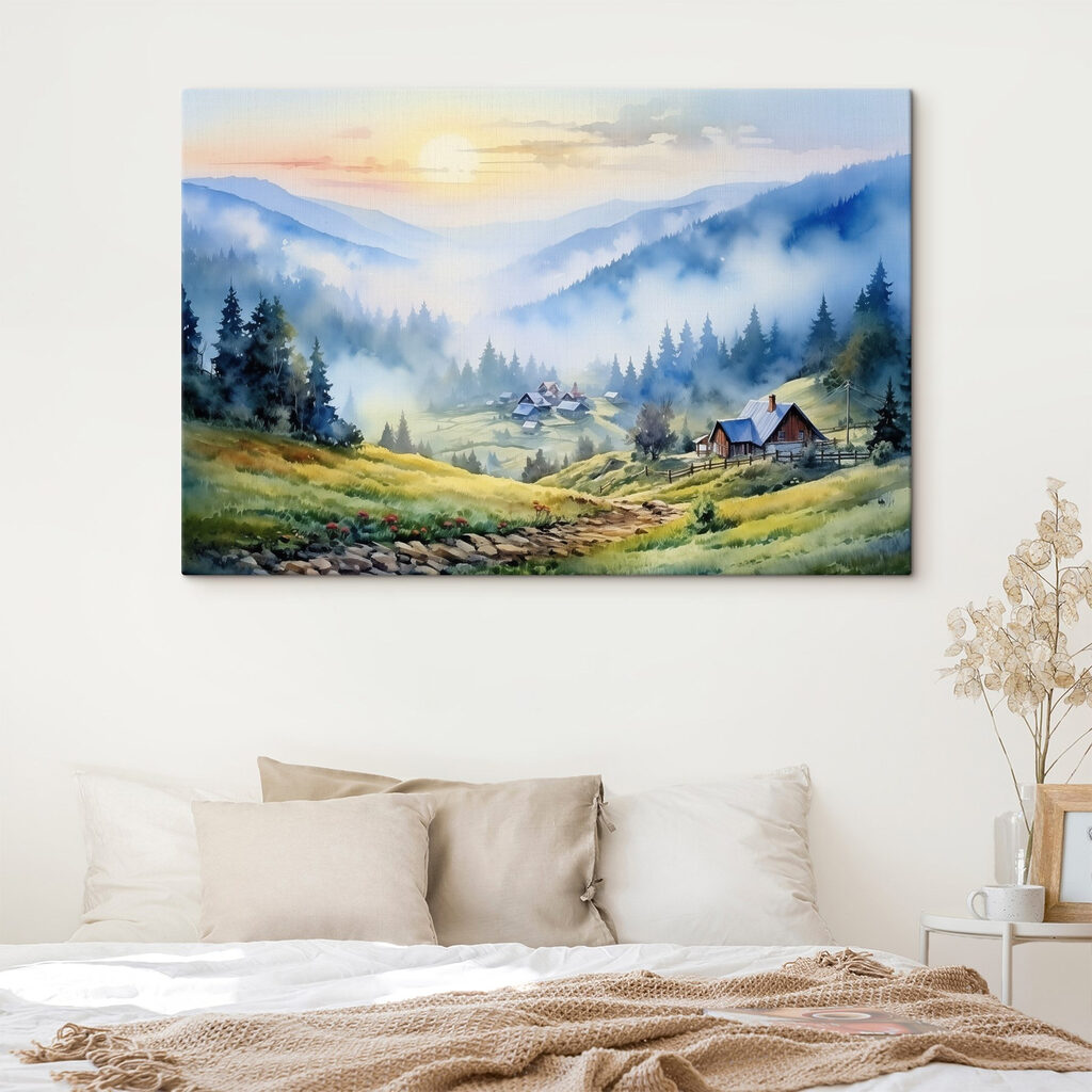 Berghütten über blauem Morgennebel — Interieur 2
