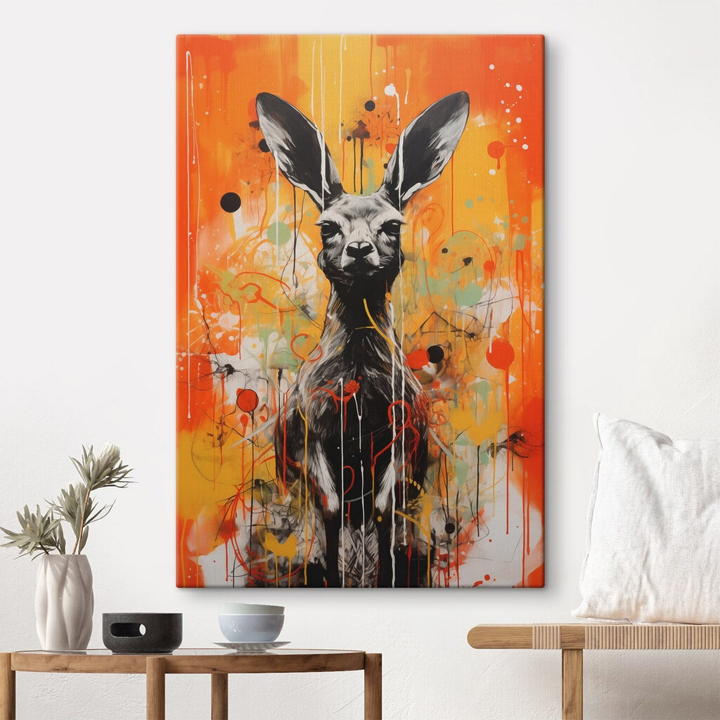Hase mit orangefarbenen Kreisen — Interieur 1