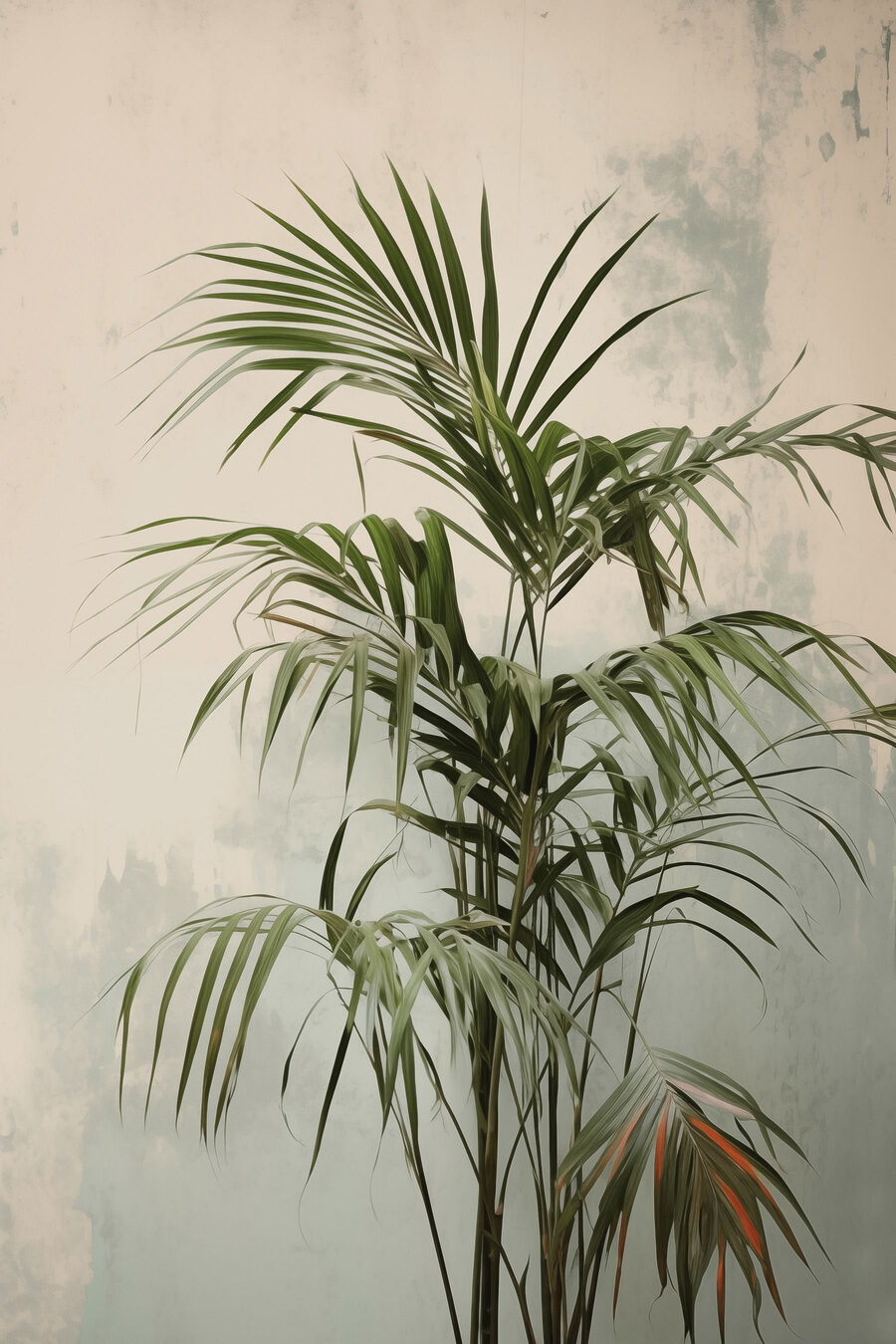 Palme in blasser Stille — ganzes Design