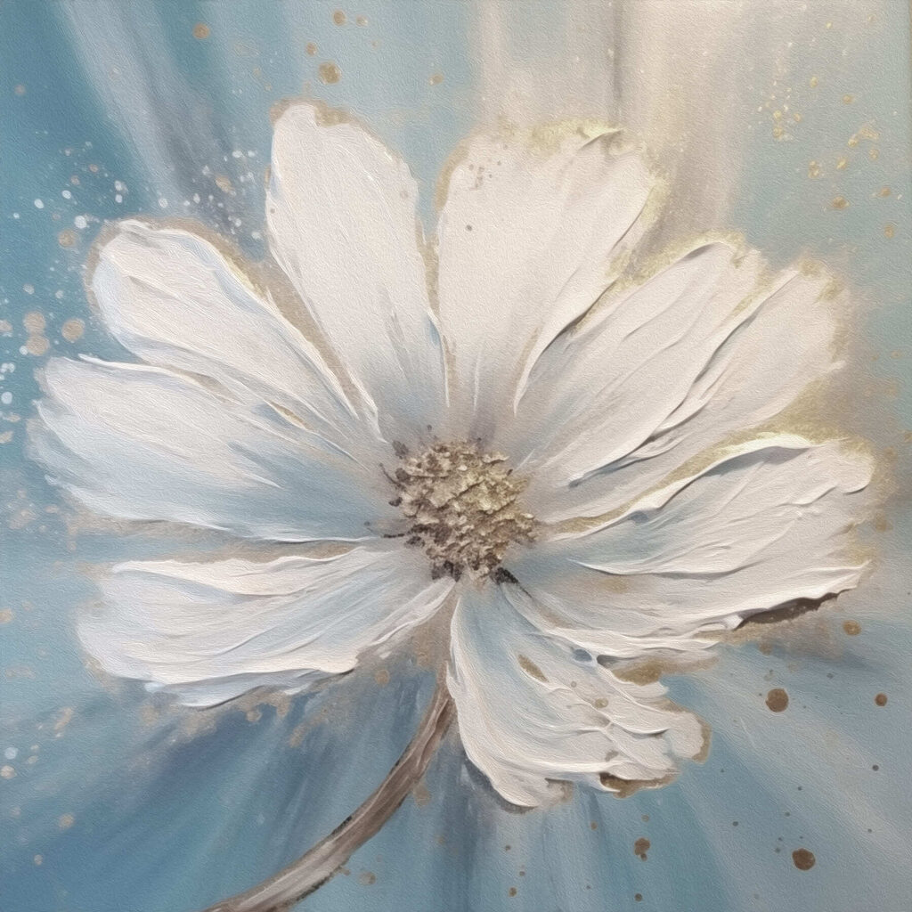 Blüte voller Silberlicht — ganzes Design