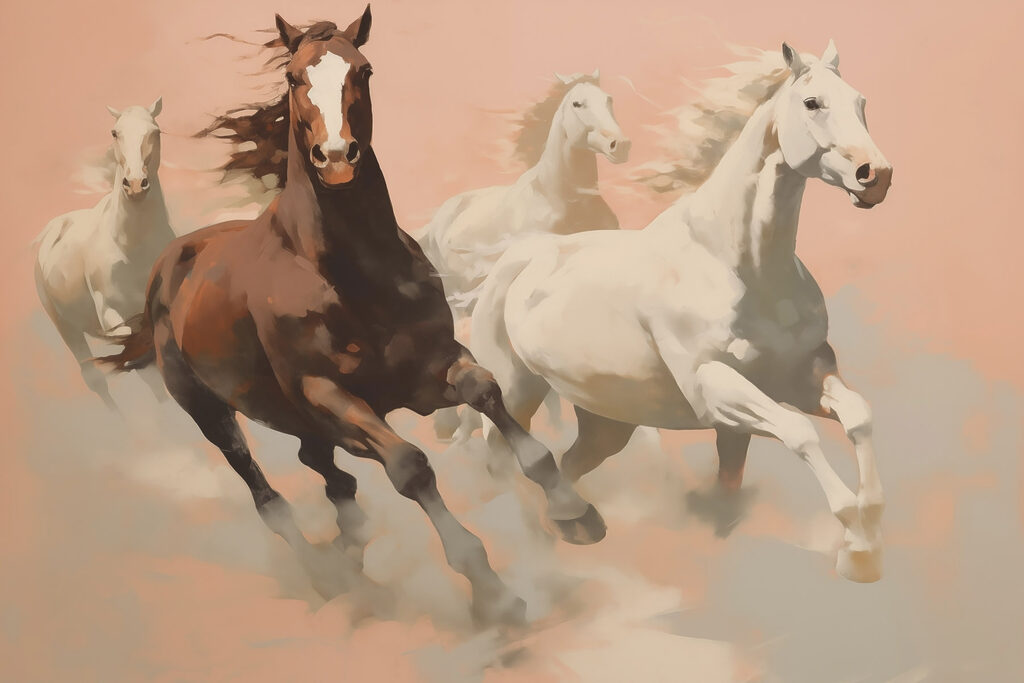 Pferde im Galopp — ganzes Design