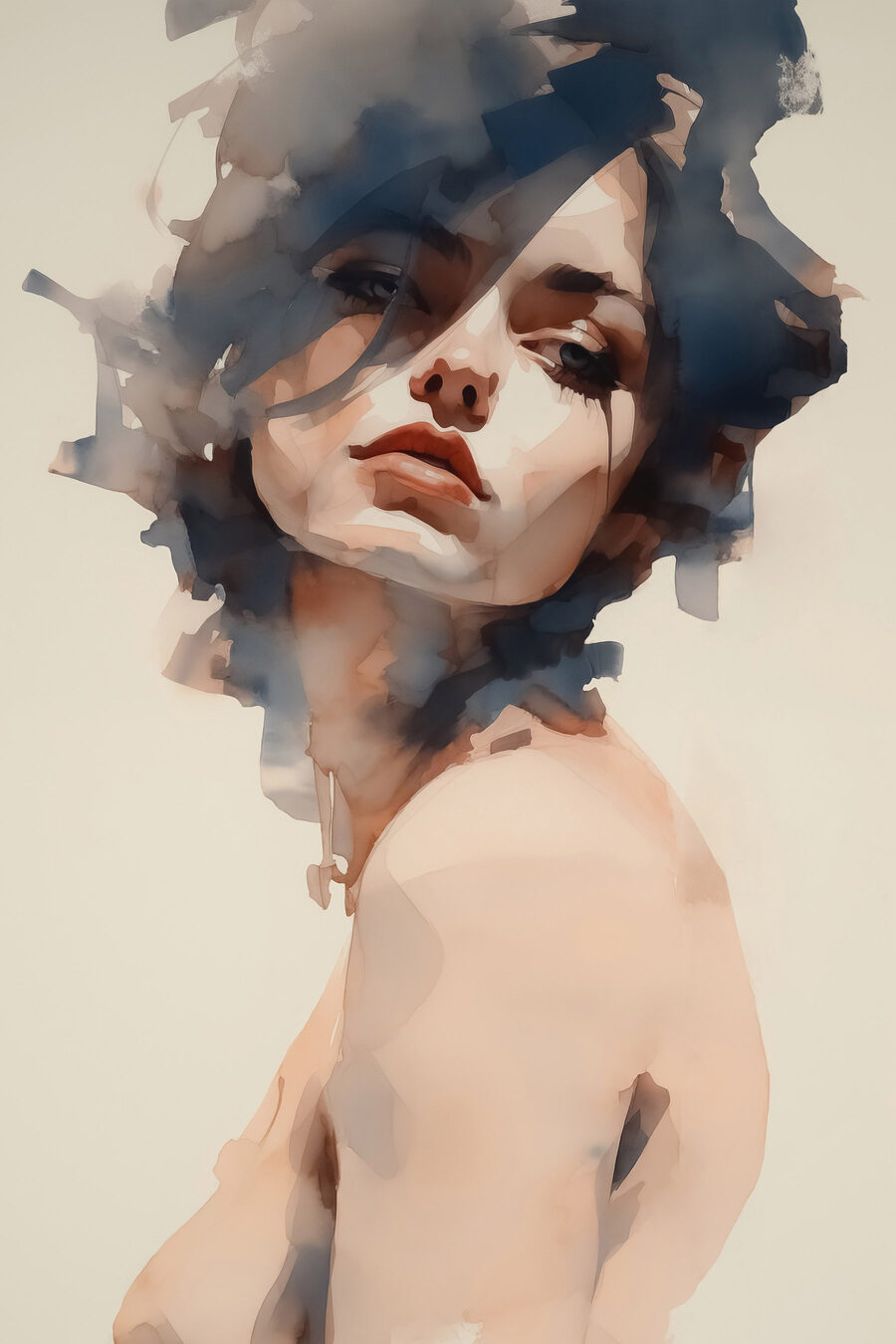 Locken in Aquarell — ganzes Design