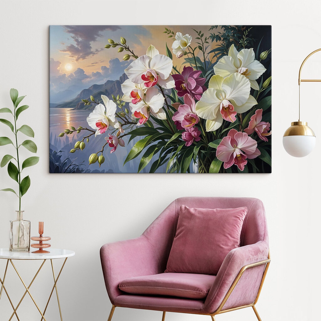 Orchideen vor dem Abendsee — Interieur 1