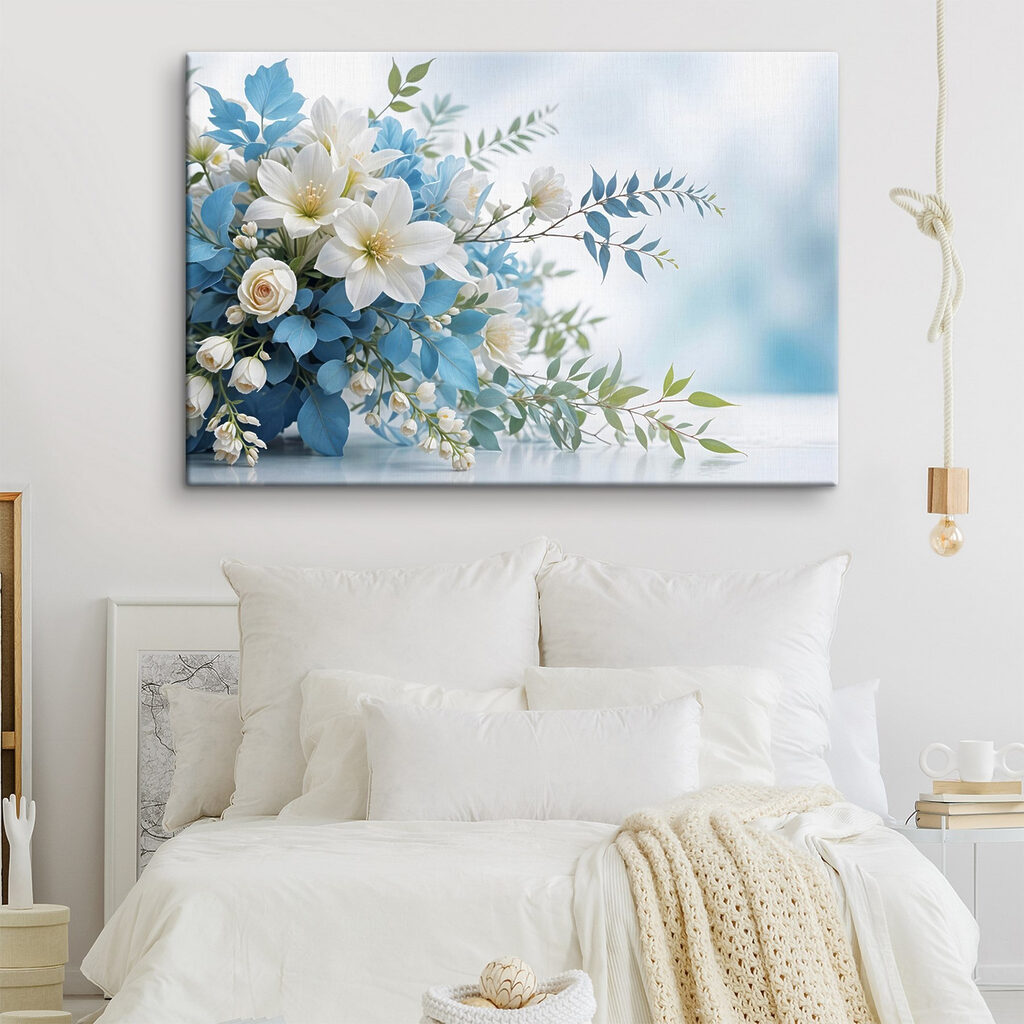 Weiße Blüten zwischen Blaugrün — Interieur 1