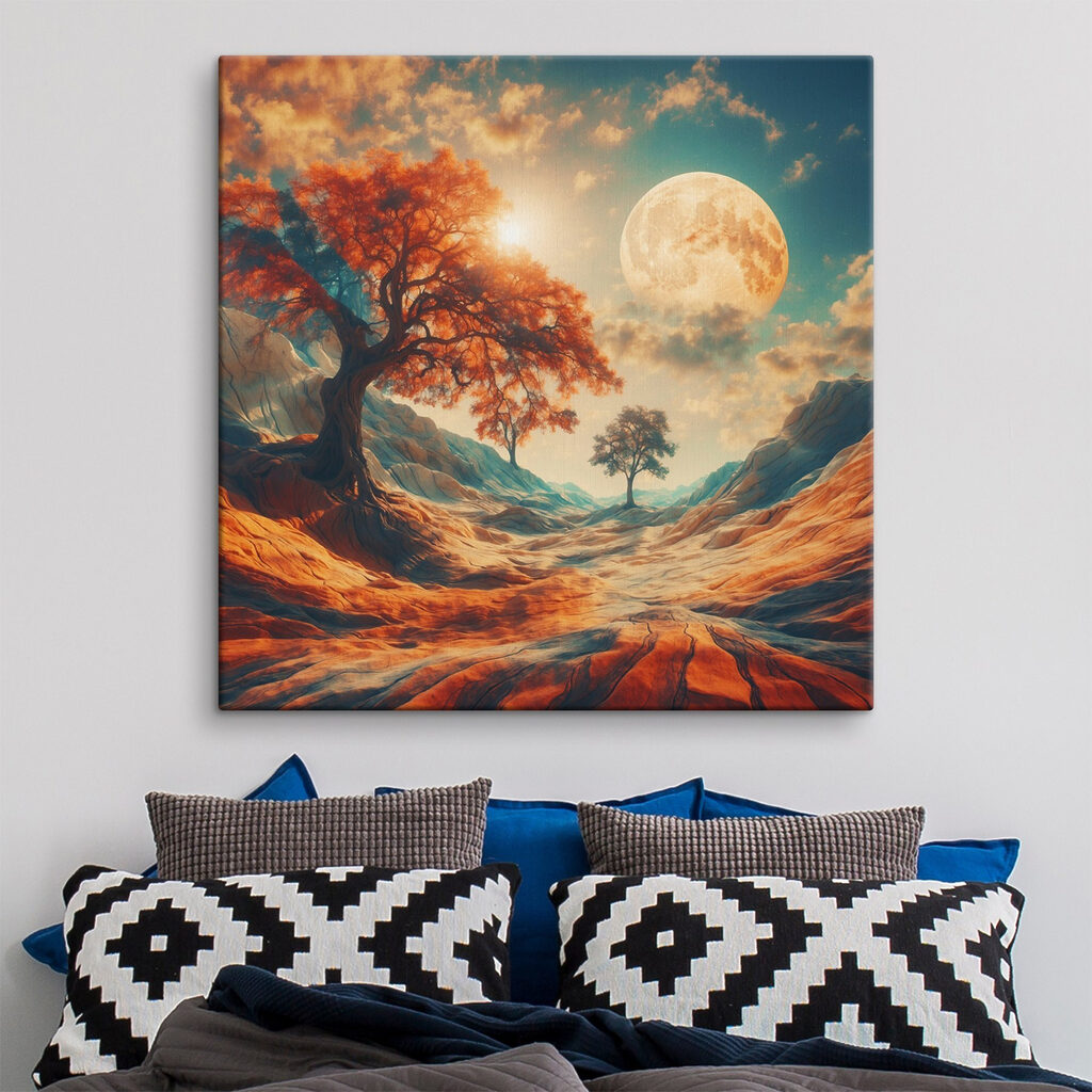 Herbstbaum unter goldenem Mond — Interieur 2