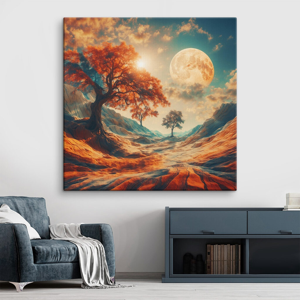 Herbstbaum unter goldenem Mond — Interieur 1