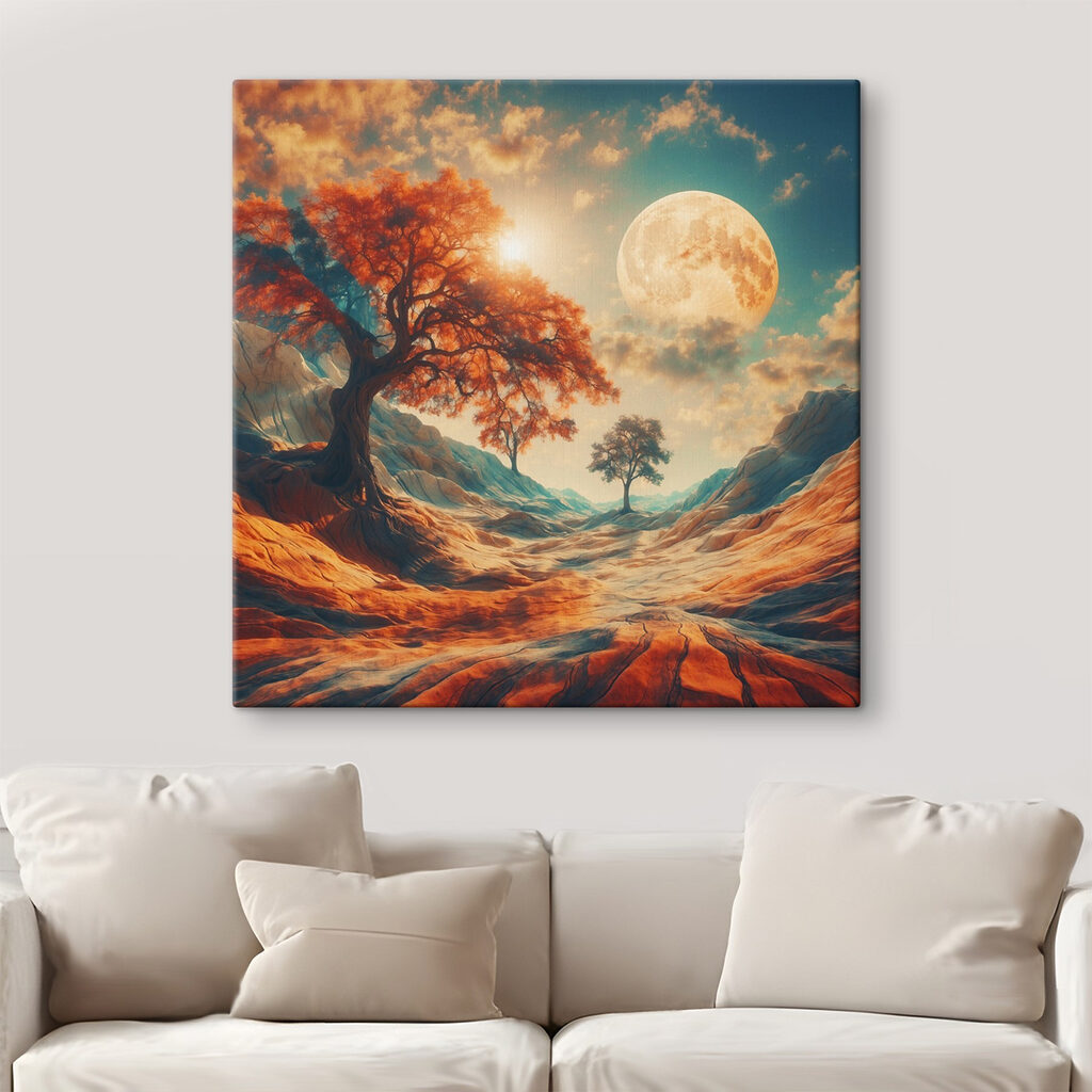 Herbstbaum unter goldenem Mond — Interieur 3