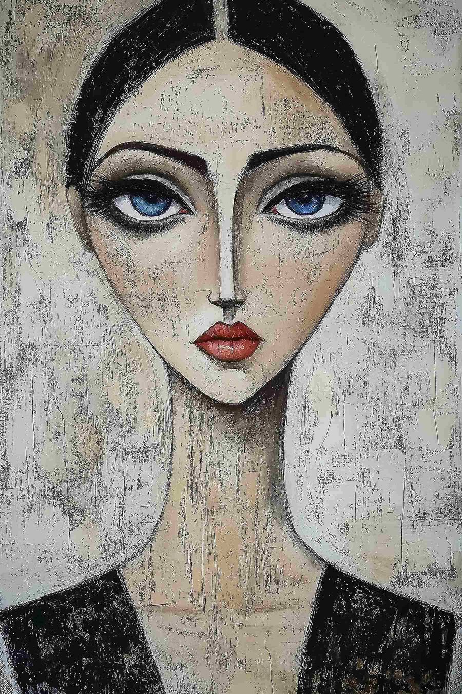 Porträt mit blauen Augen — ganzes Design