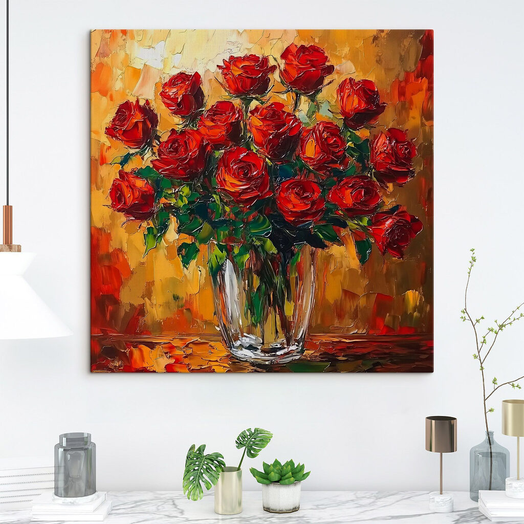 Rote Rosen vor Ocker — Interieur 1